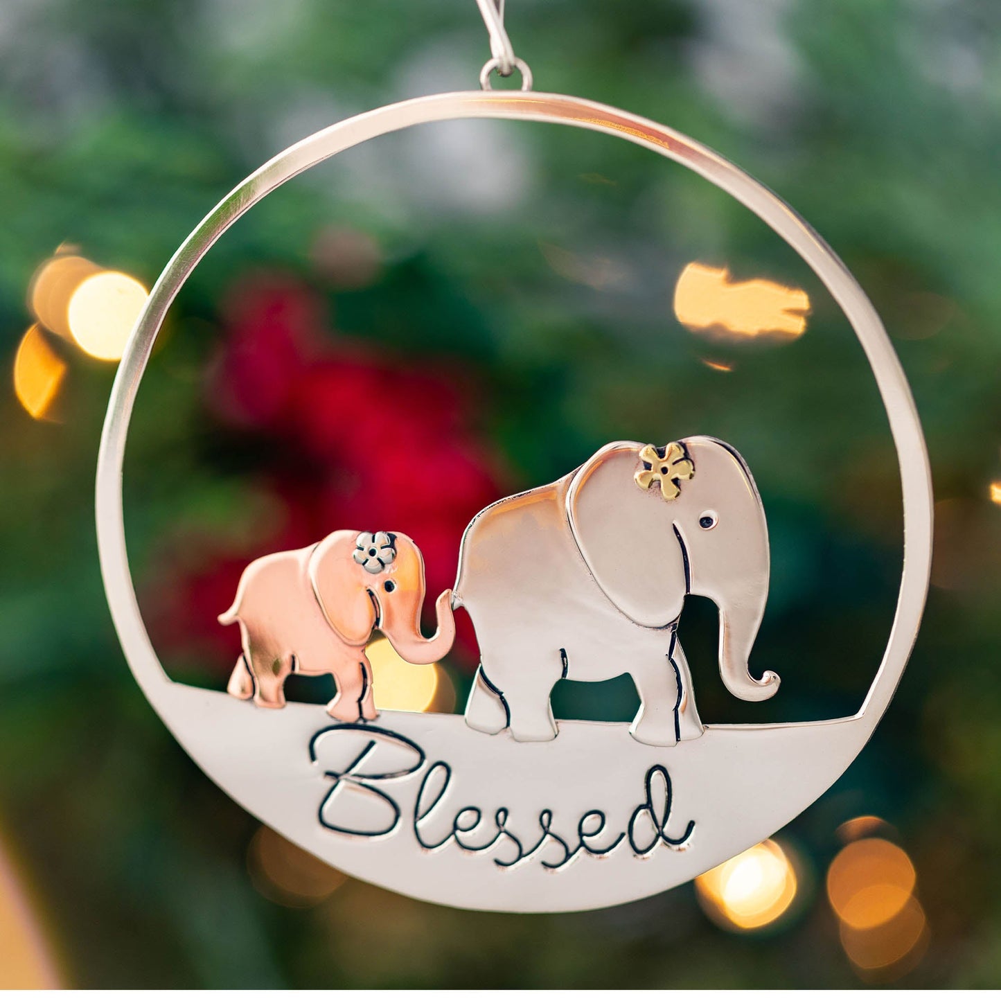 Blessed Family Elephant Ornament