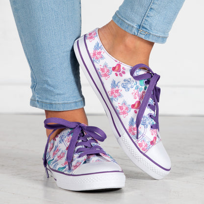 Paw Print Canvas Slip-On Sneakers