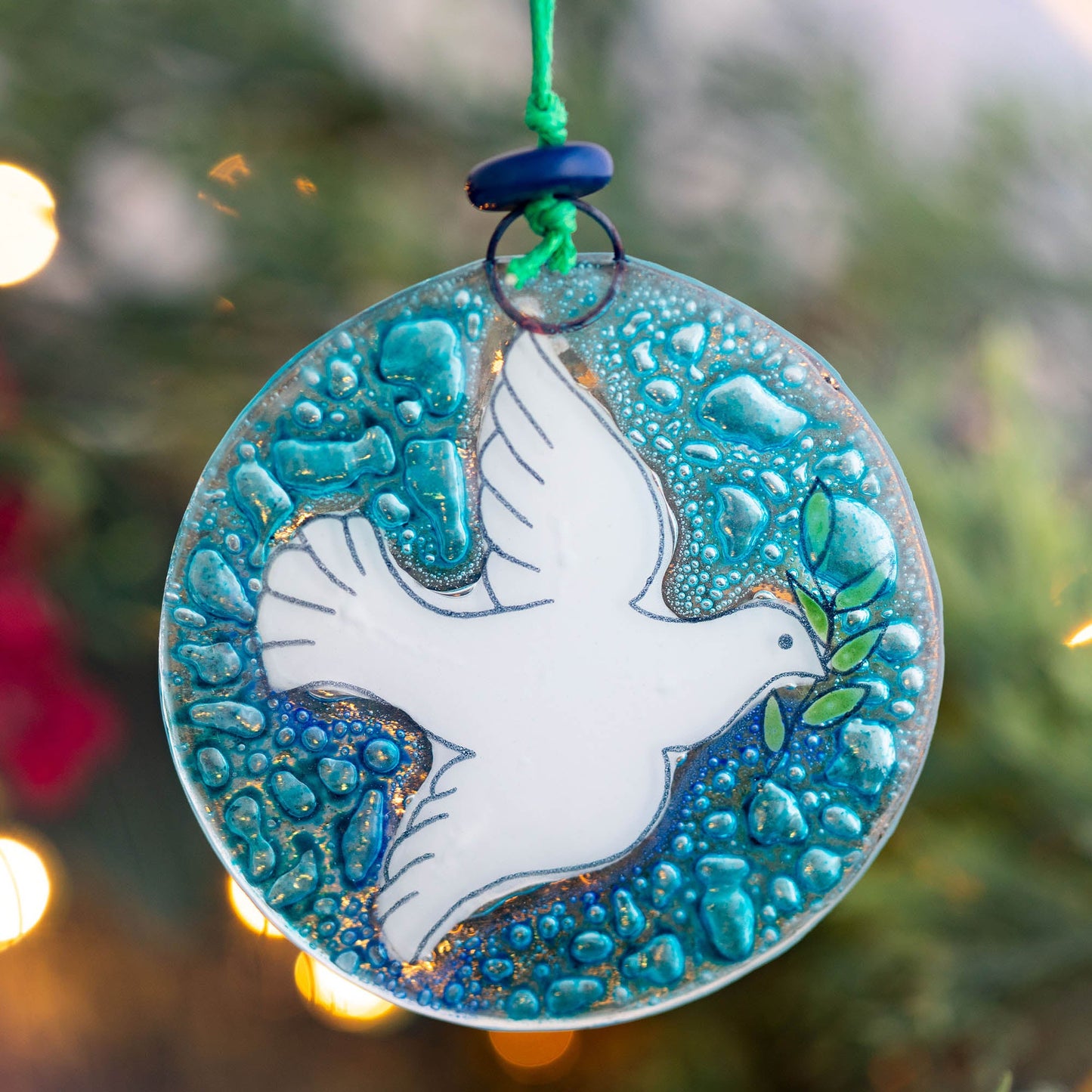 White Dove Recycled Glass Ornament