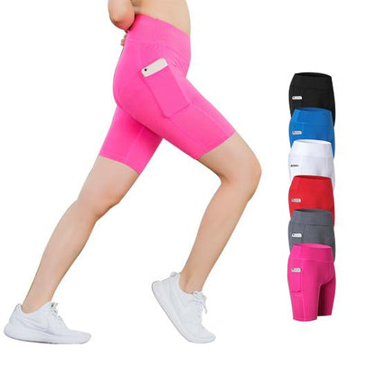 Stretchy Yoga Shorts with Phone Pocket