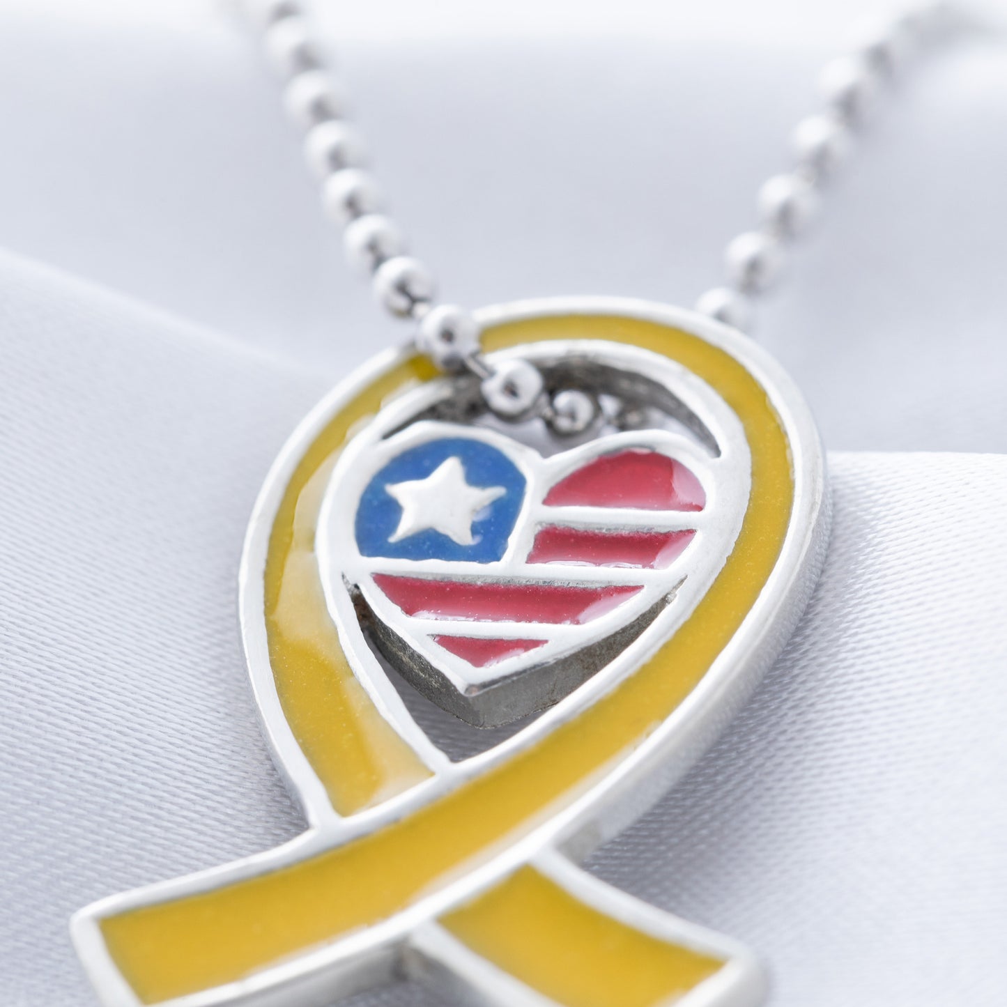 America in My Heart Yellow Ribbon Necklace