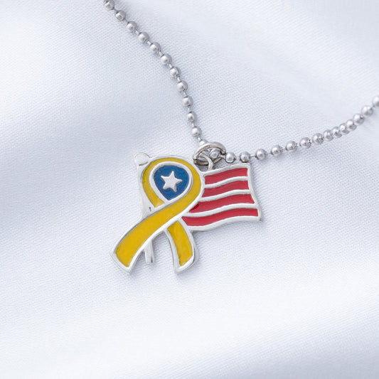 Supporting Our Troops Yellow Ribbon Necklace