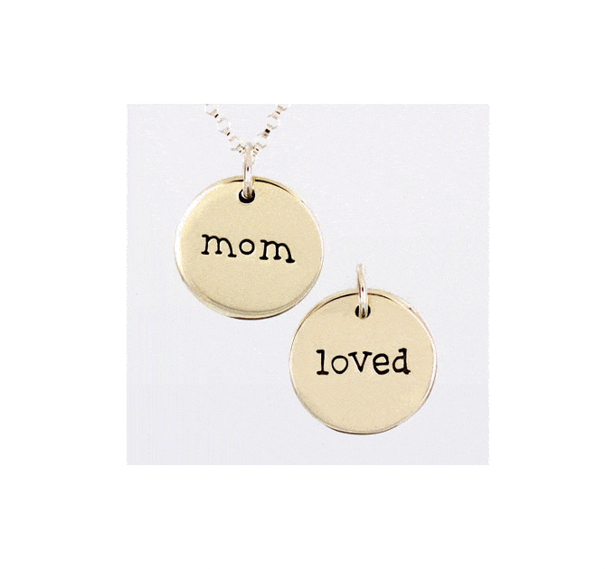 Loved Mom Sterling Double Sided Sterling Necklace