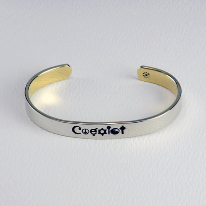 Coexist Mixed Metal Cuff Bracelet