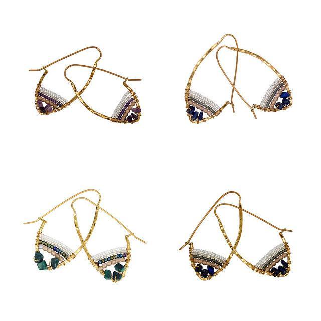 Stone Hoop Earth Collection Earrings