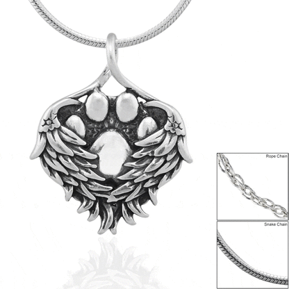 Recycled Sterling Heaven Sent Paw Necklace