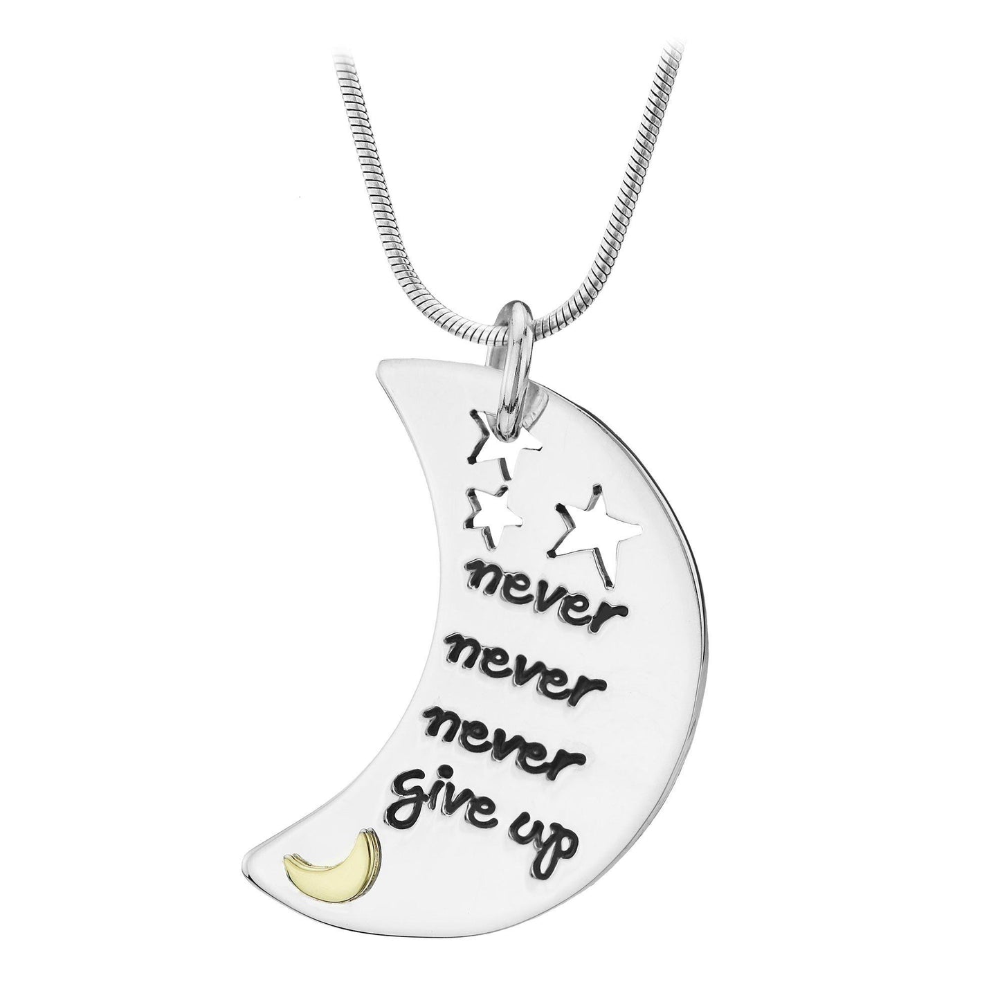 Never Never Never Give Up Sterling Necklace