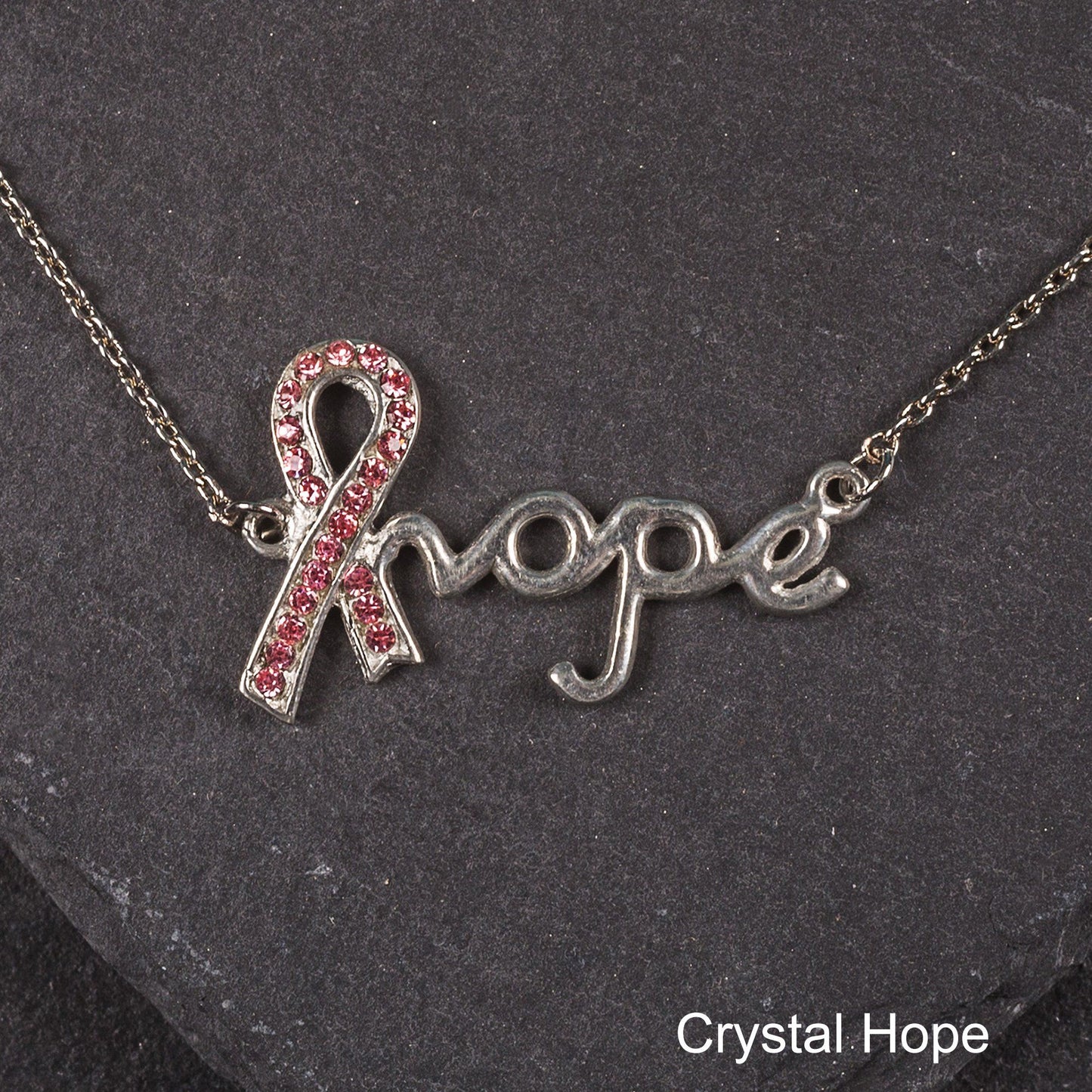 Crystal Hope Pewter Necklace!
