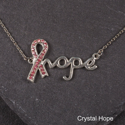 Crystal Hope Pewter Necklace!