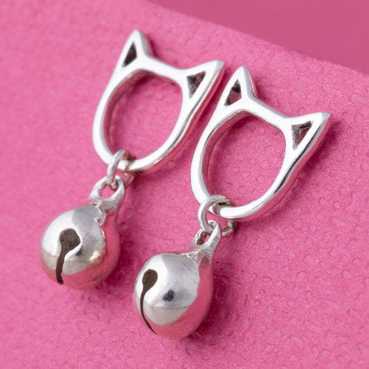 Kitty Bell Sterling Silver Earrings