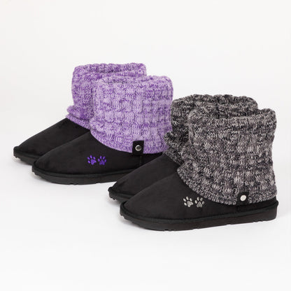 Paw Print Cozy Knitted Ankle Boots