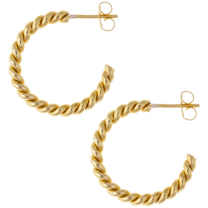 Brass Twisted Hoop Earrings