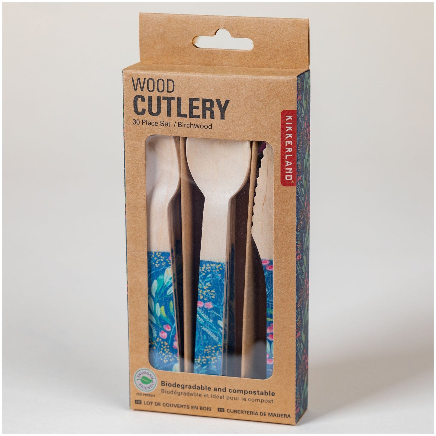 Floral Wood Cutlery Set