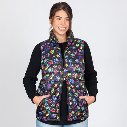 Bold & Bright Paws Quilted Nylon Vest