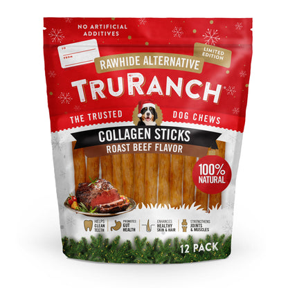 TruRanch&reg; Collagen Sticks Roast Beef Flavor Dog Chews - 12 Pack
