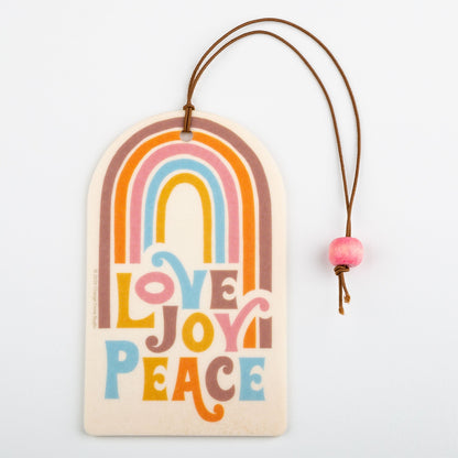 Love Joy Peace Car Air Freshener - Set of 2