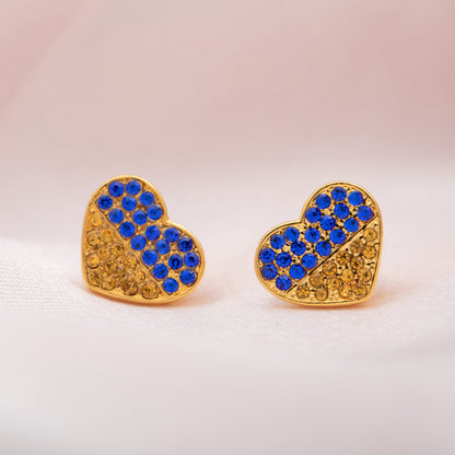Our Hearts Are With Ukraine Gold Plated Earrings
