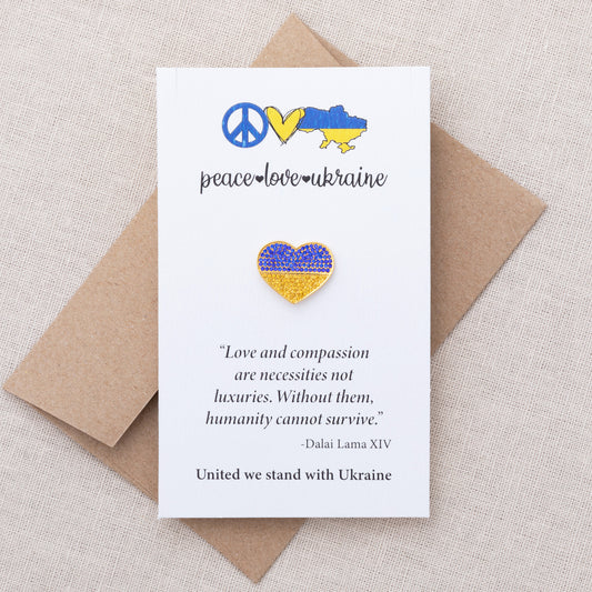 We Stand United With Ukraine Gold Plated Pin