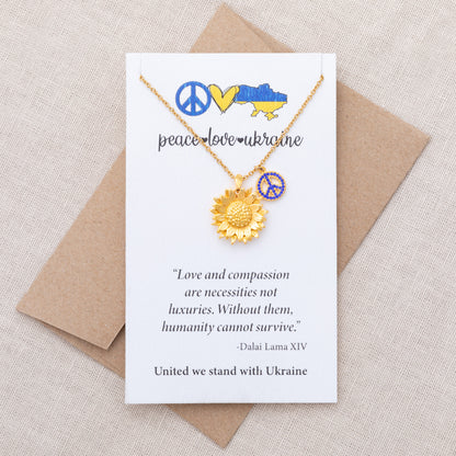 Peace For Ukraine Gold Plated Necklace