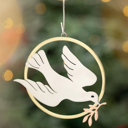 Peace Dove Mixed Metal Ornament