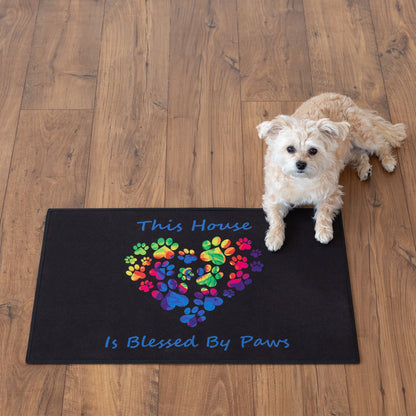 This House is Blessed Paw Heart Doormat