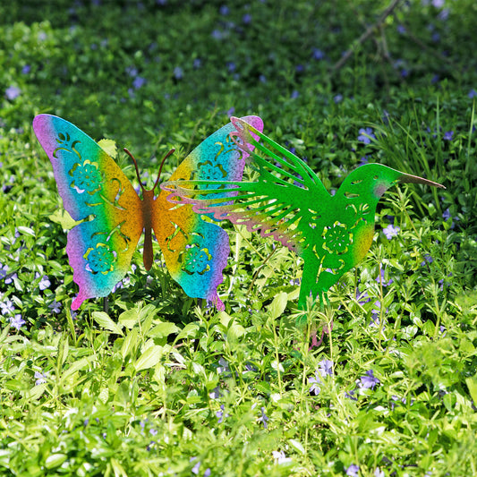 Fluttering Friends Silhouette Garden Stake