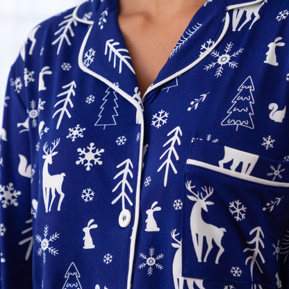 Snowy Winter Night Soft Touch Pajama Set