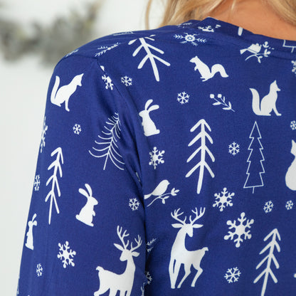 Soft Touch Snowy Winter Night Pajama Separates