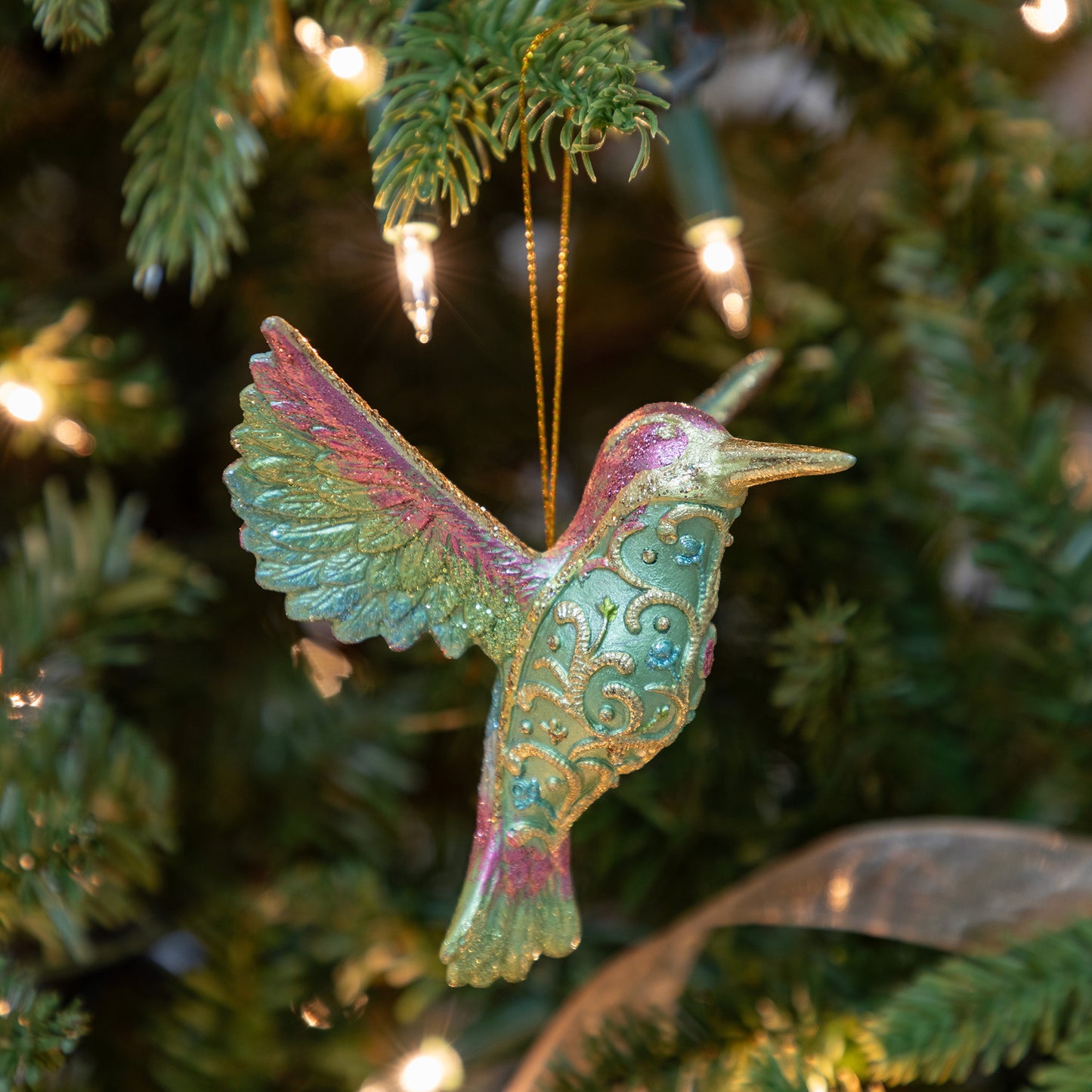 Colorful Beaded Hummingbird Ornament