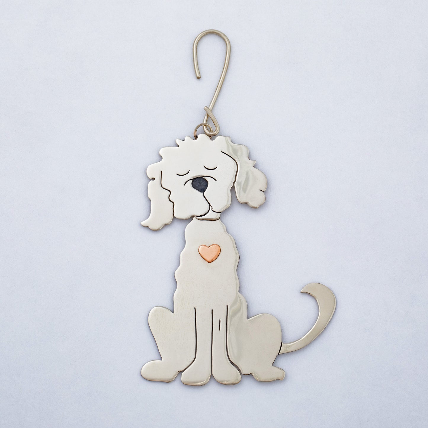 Fluffy Dog Mixed Metal Ornament
