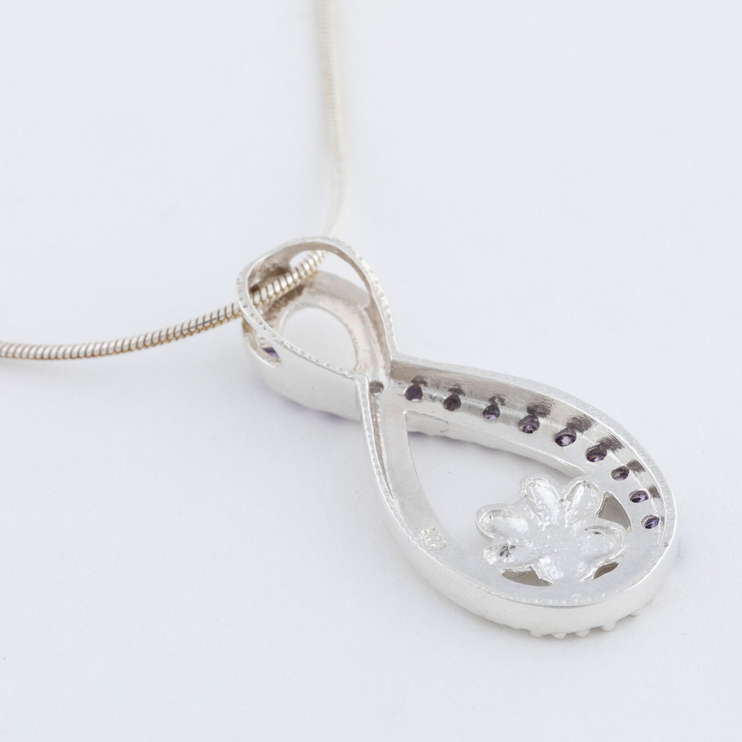 Infinity Love for Paws Sterling & Crystal Necklace