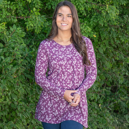Butterfly Long Sleeve Tunic With Pockets