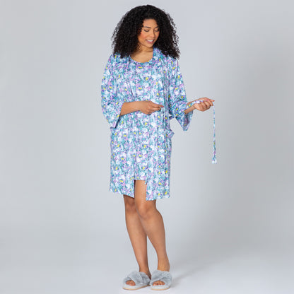 Marble Paw Garden Soft Touch Robe & Nightgown Set