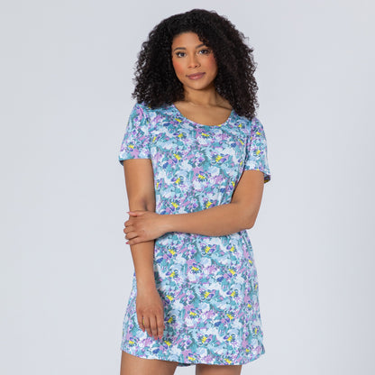 Marble Paw Garden Soft Touch Robe & Nightgown Set