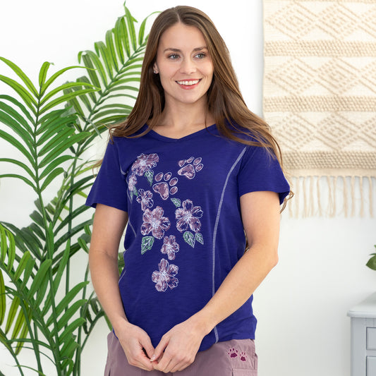 Hibiscus & Paws Bamboo Blend V-Neck Tee