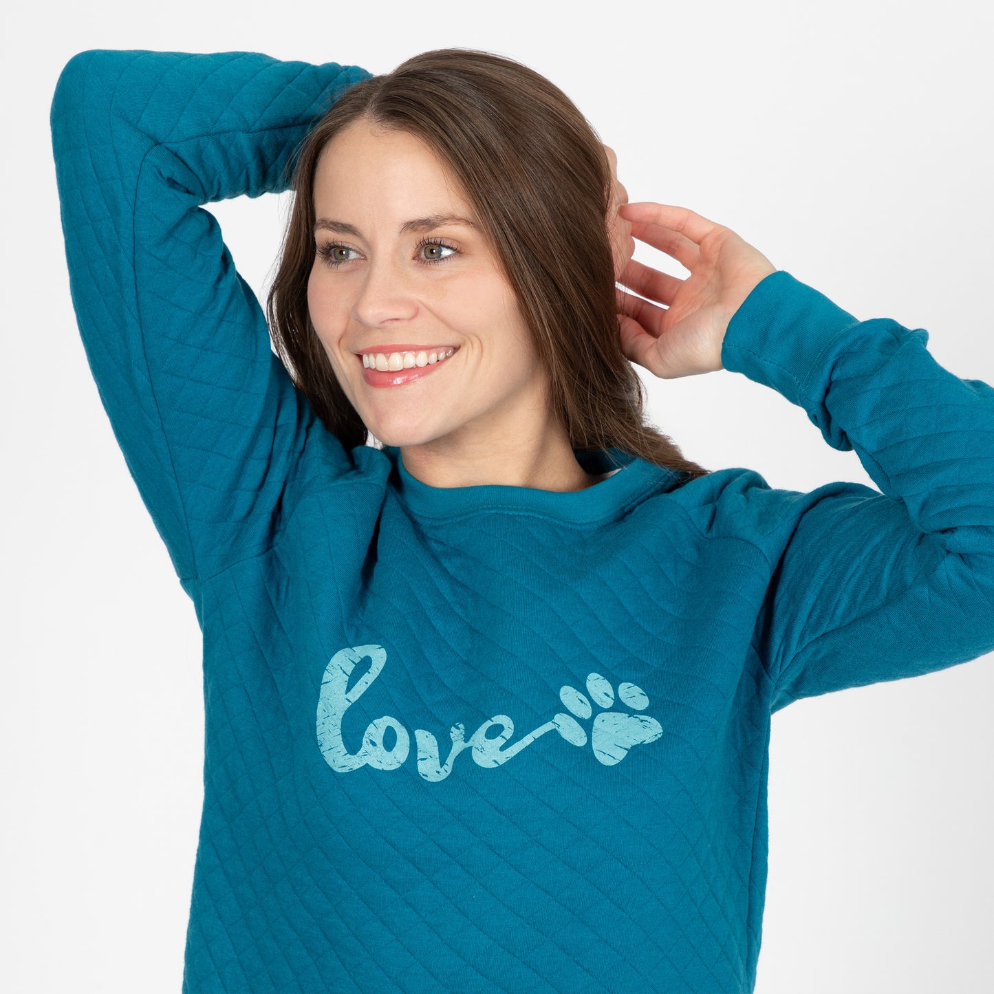 Quilted Love Paw Crewneck Sweatshirt