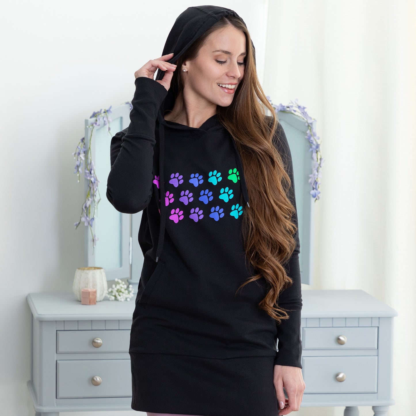 Rainbow Paws Long French Terry Hoodie