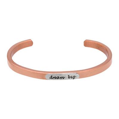 Dream Big Silver & Copper Cuff Bracelet