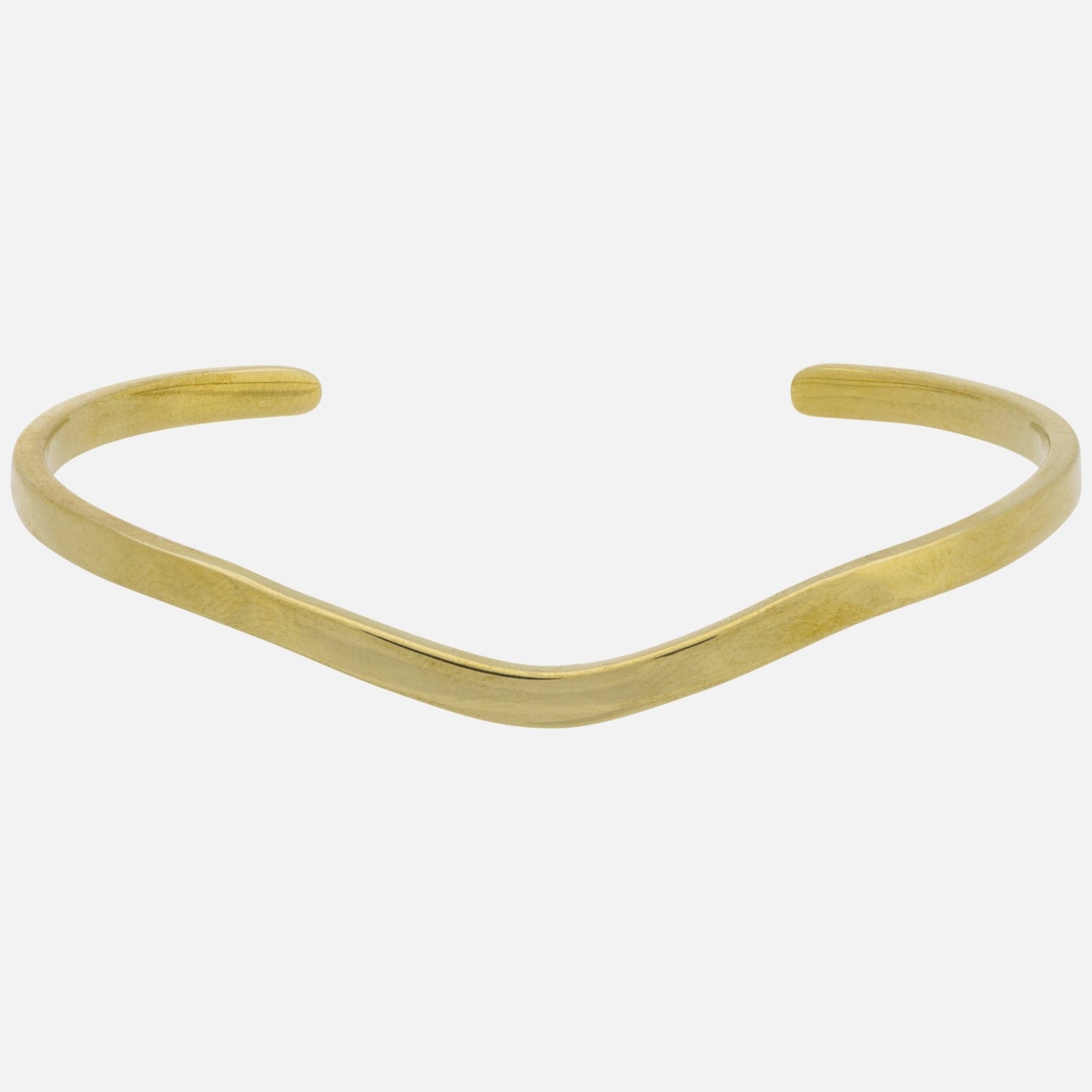 Hammered Curved Brass Cuff Bracelet