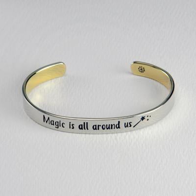 Magic Is All Around Us Mixed Metals Cuff Bracelet