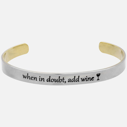 When In Doubt Add Wine Mixed Metals Cuff Bracelet