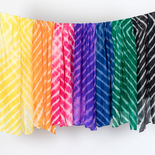 Tie-Dye Stripe Silk Scarf