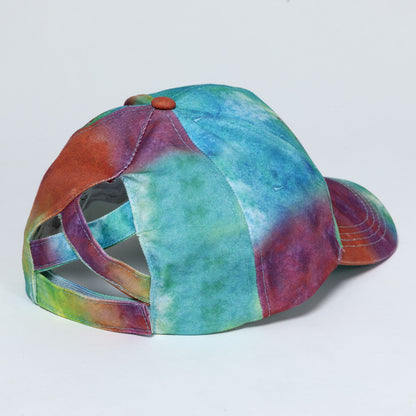 Paw Print Tie-Dye Ponytail Hat