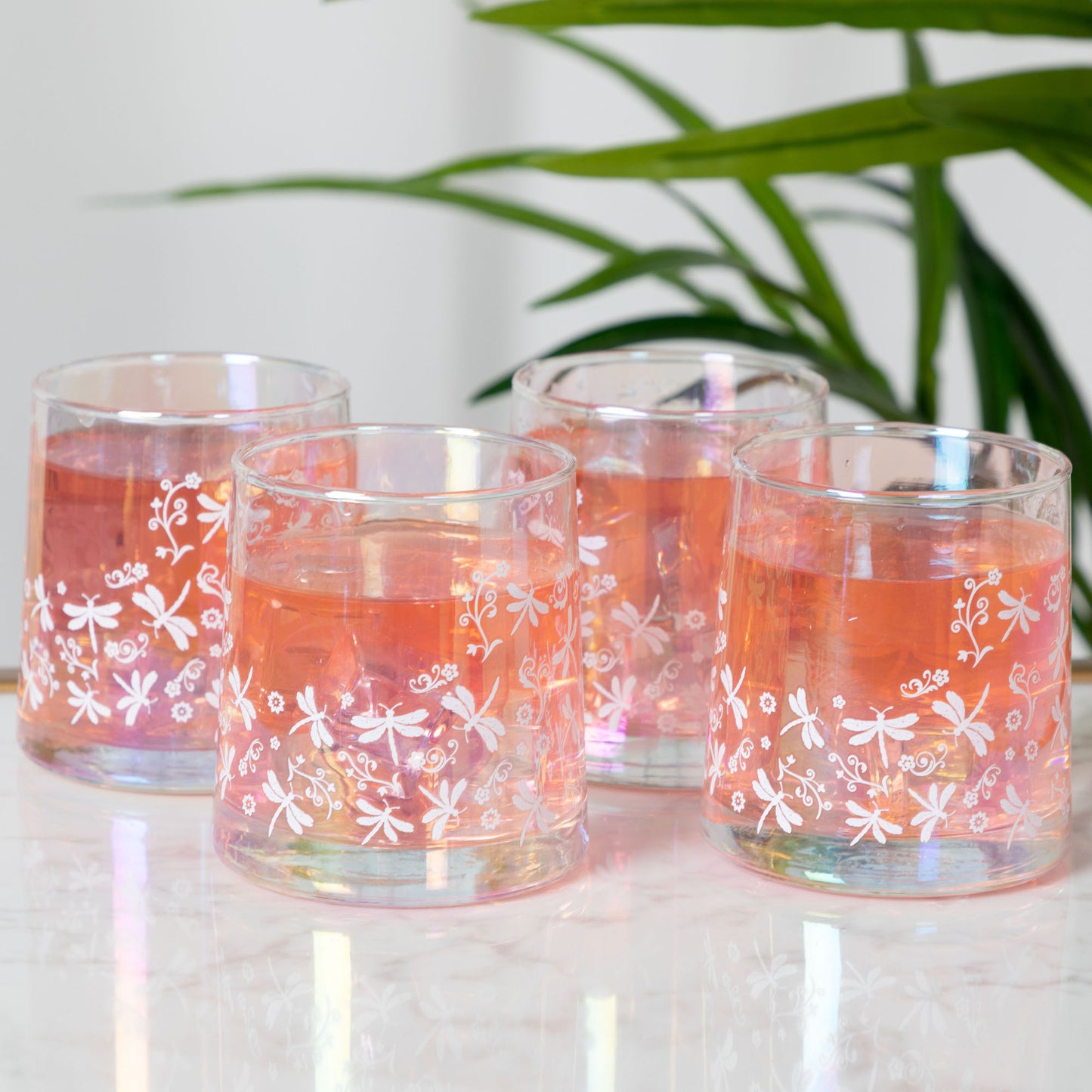 Pearl Iridescent Glass - Set of 4