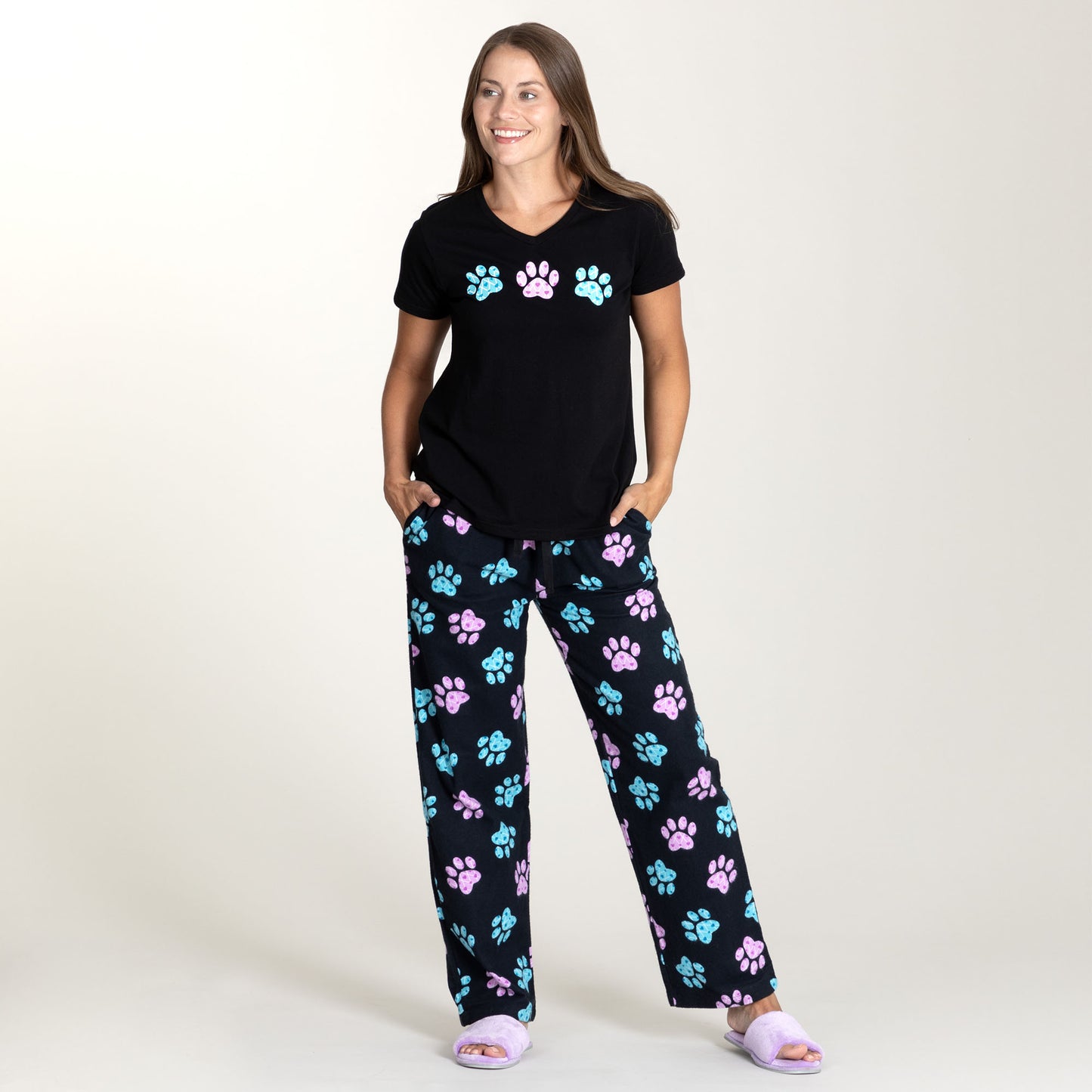 Argyle Paws Flannel Pajama Set