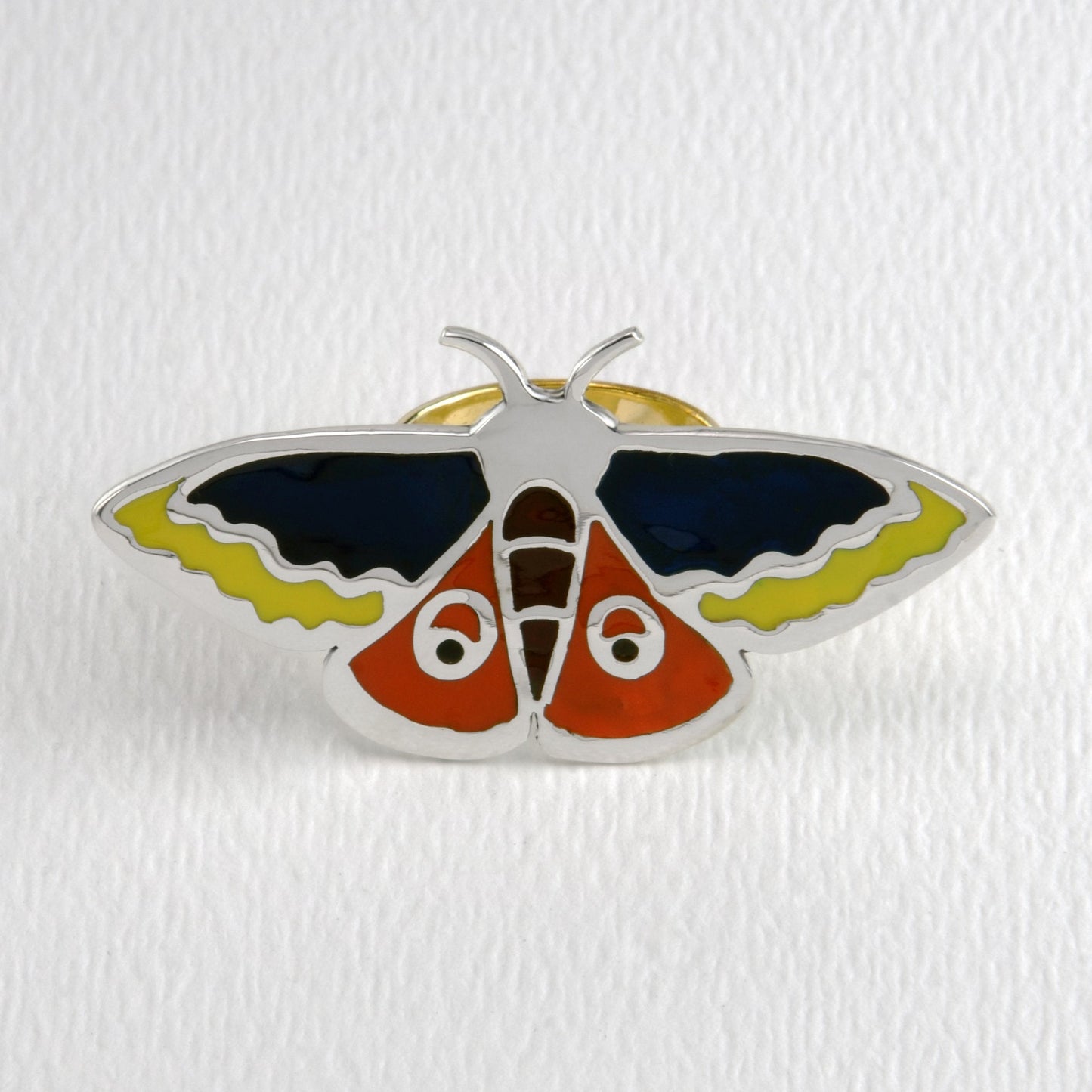 Atlas Moth In Full Color Sterling & Brass Ring