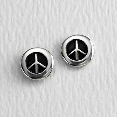 Peace Sign Sterling Silver Post Earrings