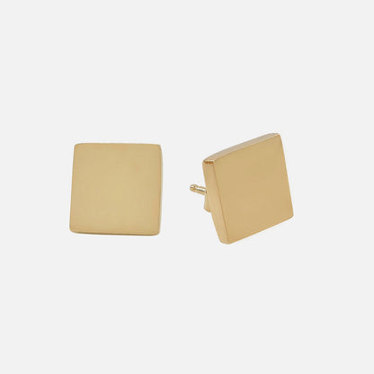 Square Gold-Plated Post Earrings