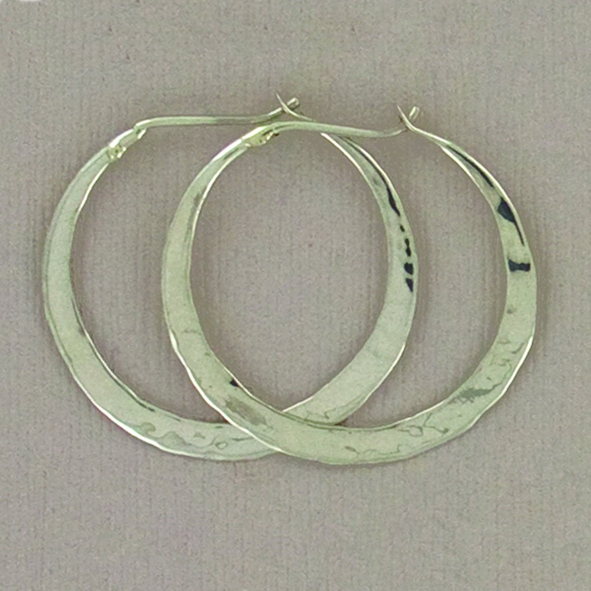 25mm Sterling Silver Hammered Hoop Earrings