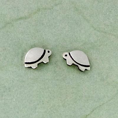 Tiny Turtle Sterling Silver Post Earrings